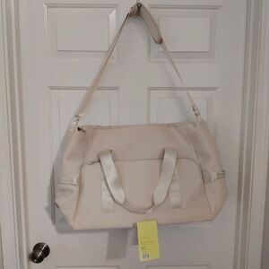 Faux Neoprene Weekender Bag- All In Motion- Cream